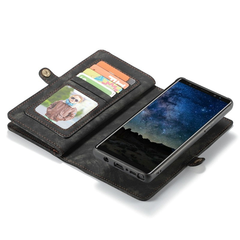 Purse Wristlet Phone case For Samsung Galaxy s 21 fe 22 23 note 20 Ultra 10 + Plus coque Luxury Leather Cover accessories