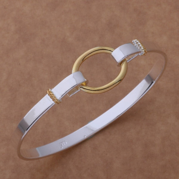 AB023 Heißes Sterlingarmbandarmband, Art und Weiseschmucksachen Farbtrennung O-Armband /afiaiwpa ahyaizfa silberne Farbe