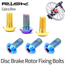 RISK 12 Uds M5 * 10MM bicicleta disco freno Rotor pernos de fijación TC4 titanio bicicleta MTB bicicleta ultraligero freno tornillo ciclismo accesorios