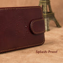 100% Genuine Cow Leather Mini Wallet Coffee RFID Blocking Card Holder ID Card Case R-8121Q