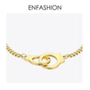 ENFASHION Punk Handcuffs Bracelets Bangles Stainless Steel Viking Lock Chain Bracelet For Women Jewelry Couple Gifts BM192013