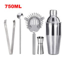 UPORS Stainless Steel Cocktail Set 550ml/750ml Cocktail Shaker Set with Muddler Jigger Bar Spoon Ice Tong Bartender Kit Bar Set
