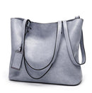 Bolso tipo cubo de cuero encerado, bolso de mano Simple con doble correa, bolsos de hombro para mujer, bolso de compras multiusos 2020, bolsa femenina