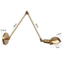 Industrial Adjustable Swing Arm Wall Lamp Reading Bedside Vintage Wandlamp Retro Extendable Led Wall Lights Fexible White Gold