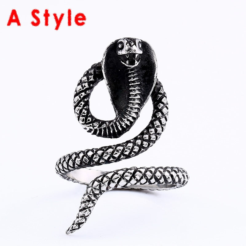 BEIER New arrive Snake Ring Factory Price Stainless Titanium Steel Punk Heavy Metal Animal Fashion Jewelry for man Gift BR8-842