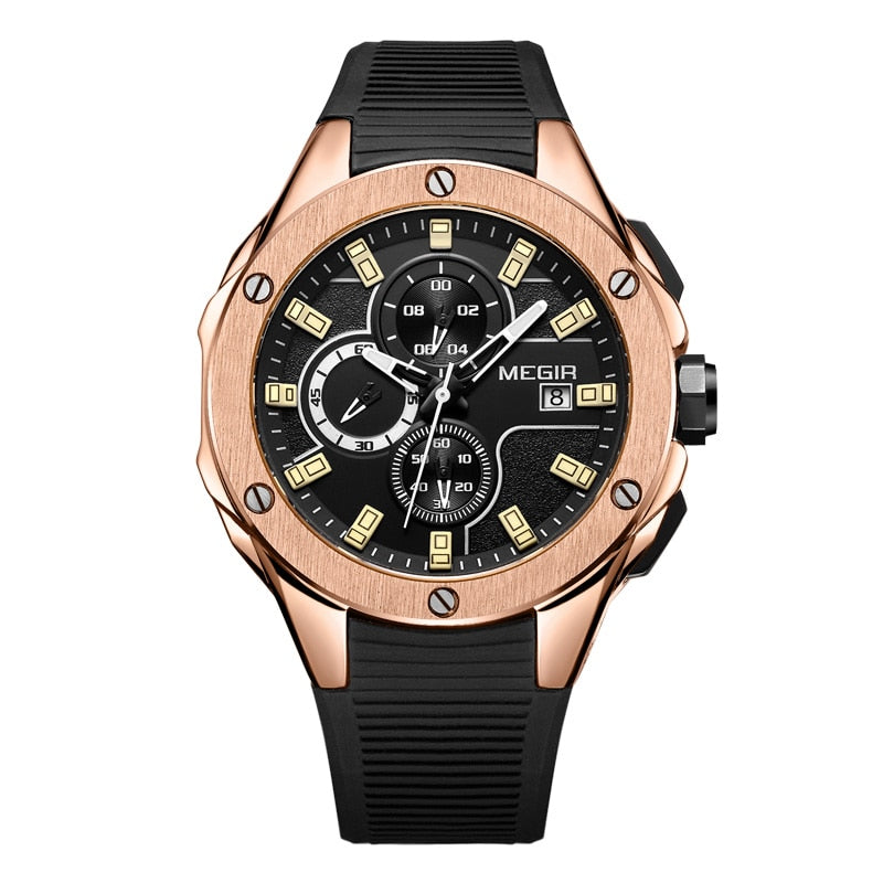 Reloj deportivo MEGIR para hombre, marca superior de lujo, resistente al agua, cronógrafo luminoso, relojes militares del ejército de cuarzo, reloj para hombre, reloj Masculino