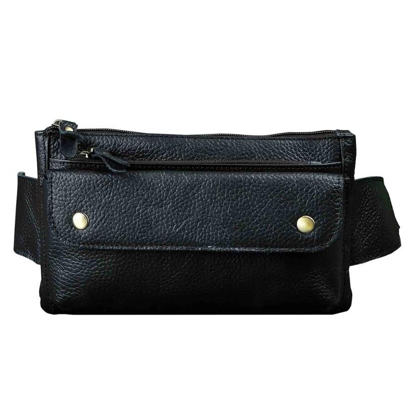 Cowhide Leather men Casual Fashion Travel Fanny Waist Belt Bag Chest Sling Bag Design Bum 7&quot; Phone Case Pouch Male 8136-G