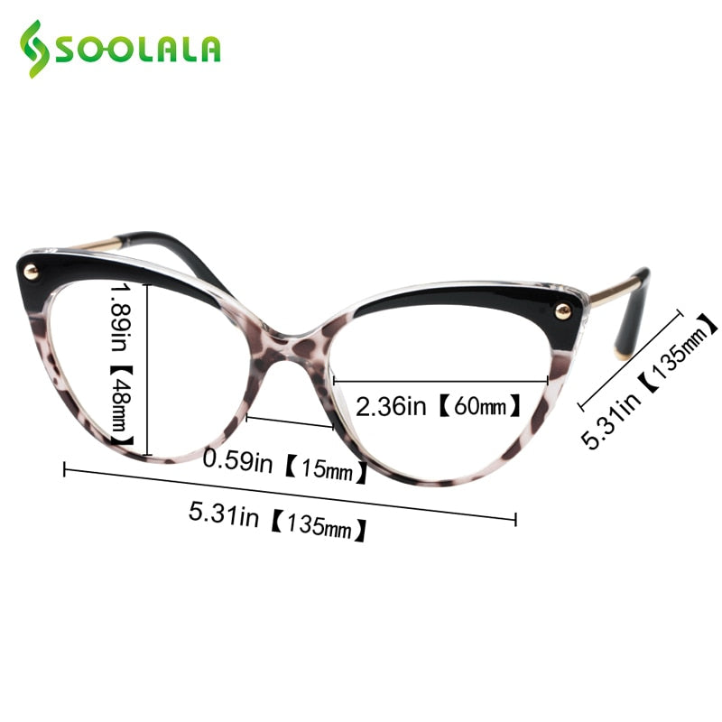 SOOLALA Anti Blue Ray Glasses Computer Glasses TR90 Cat Eye Blue Light Blocking Women Semi-Rimless Anti Fatigue Goggles Glasses