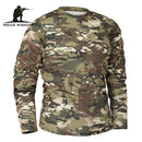 Mege marca ropa nuevo otoño primavera hombres manga larga camuflaje táctico camiseta masculina camisa militar de secado rápido