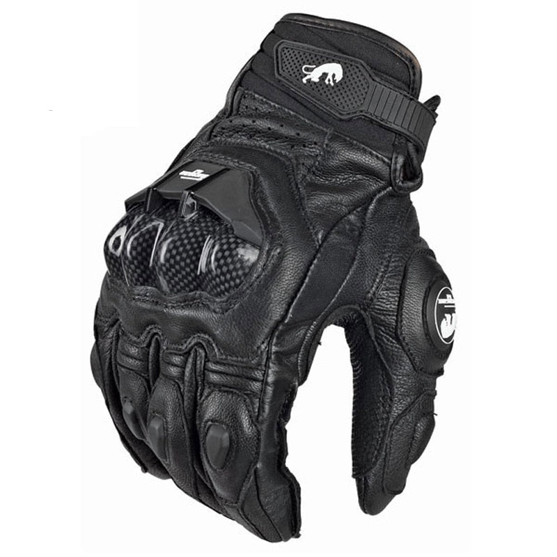 Herren Damen 4 Season Driving Supertech Schwarz/Weiß Motorrad Lederhandschuhe Rennhandschuh Motorrad Rindsleder Rennrad Ritter