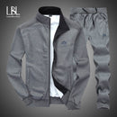 Autumn Tracksuit Men 2021 Sportswear Fashion Mens Set Two Pieces Zipper Warm Sweatshirt Jacket+Sweatpants Moleton Masculino Sets