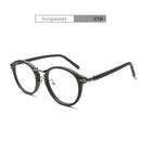 HDCRAFTER Prescription Eyeglasses Frames For Men and Women Retro Round Wood Grain Optical Glasses Frame with Clear Lens