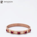 Enfashion Zirconia Crystal Cuff Bracelet Manchette Gold color Stainless Steel Bangle Bracelet For Women Bracelets Bangles 172001