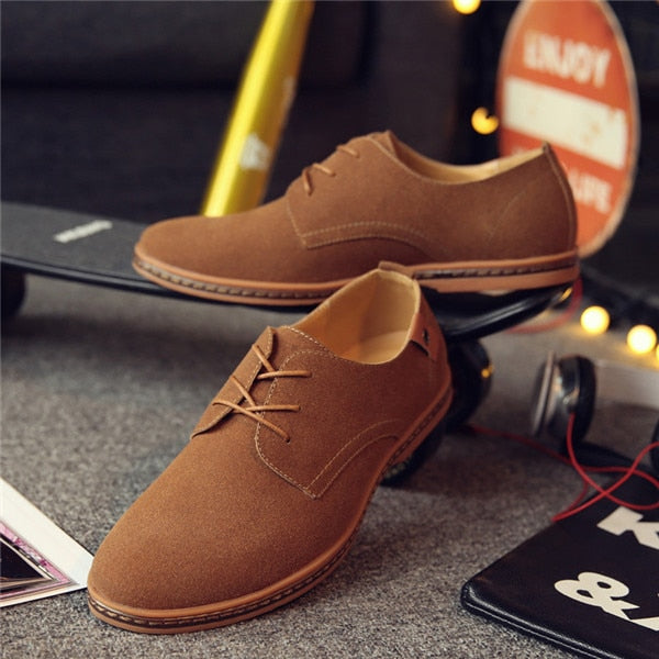 2017 Hot Sale Fashion Men Suede Leather Casual Shoes men spring autumn tide brand Designer Casual Men Shoes Lace Up Shoes Men