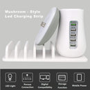 Multi Port USB Quick Charge QC3.0 Fast Charger Station for Iphone Ipad USB Charging Dock Mushroom Led Lamp 5V 2.1A EU US