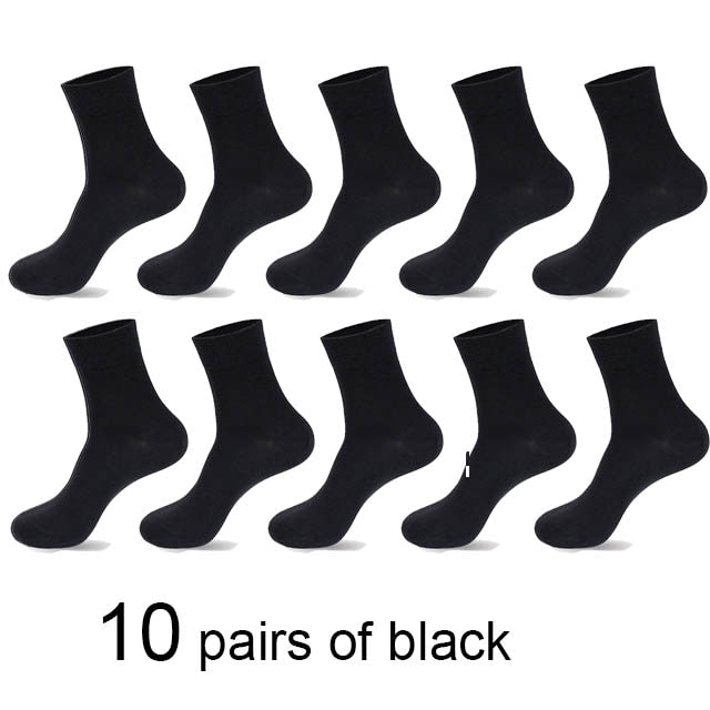 10 Paar/Los Hochwertige Herren Baumwollsocken Schwarz Business Socken Atmungsaktiv 2021 Neue Herbst Winter Männliches Geschenk Sox PLus Size40-45