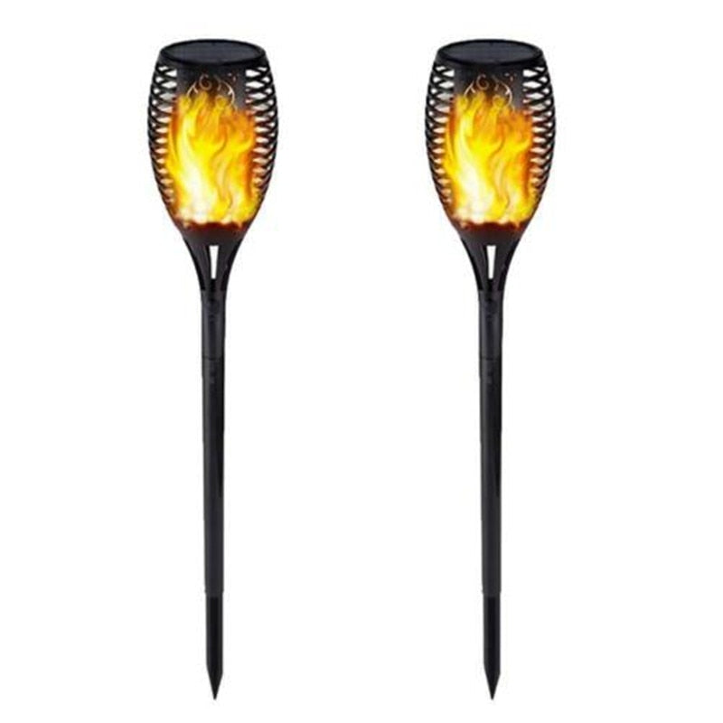 Solarbetriebene LED-Flammenlampe, wasserdichte 96 LEDs, Rasenflamme, flackernde Taschenlampe, Solar-LED-Feuer im Freien, Gartendekoration