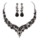 Delicate Women Austrian Crystal Jewelry Sets 16 Colors For Bridal Wedding Necklace And Earrings Sets Lady Party Fashion Jewelry