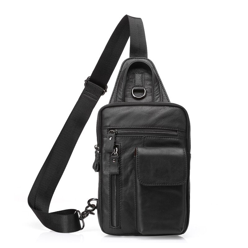 WESTAL genuine leather men's sling chest bag messenger bag men's shoulder bags travel daypack summer designer crossbody bags