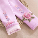 Girls Leggings Kids Autumn Winter Girls Clothing Cotton Warm Children Leggings Elastic Waist Flower Girls Skinny Pants DQ722