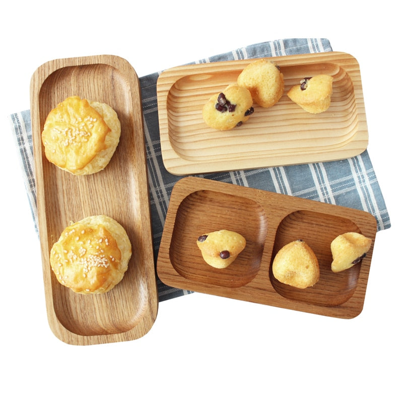 Japan Style Wood Desserts Plate Eco Natural Creative Fruits Cutting Boards No Paint Food Serving Trays Sushi Plates Tableware