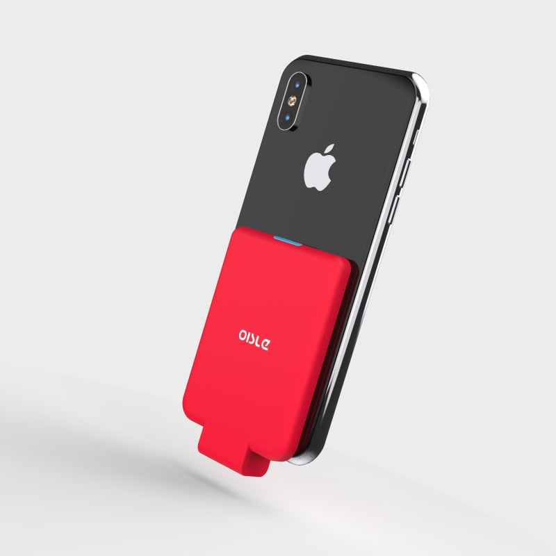 OISLE Mini-Back-Clip-Akku für iPhone 12 11 X 7 8 6 Plus SE XS MAX XR SE2 Slim Backup External Battery Charger Case Power Bank