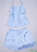Women 100% Natural Silk 16 momme satin silk Camisole with Shorts Pajama Set Sleepwear M-2XL YM004