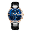 Reloj de marca de lujo para hombre 2021 Reef Tiger/RT, relojes automáticos con función resistente al agua, correa de cuero azul, reloj Masculino RGA1699