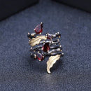 GEM'S BALLET 2.75 Karat Natürlicher Roter Granat Edelstein Fingerring 925 Sterling Silber Vintage Gothic Ringe Für Frauen Feiner Schmuck