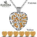 Eudora 20mm Lava Necklace Pendant Heart Volcanic Stone Tree of life Cage Pendant Necklace For DIY Essential Oil Perfume KFC10N20
