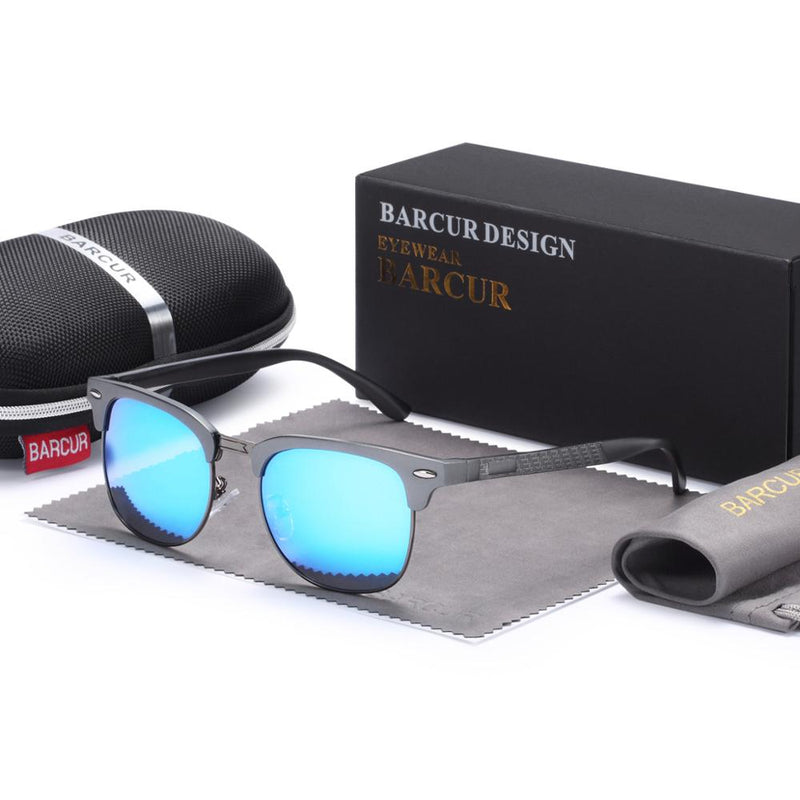 Gafas De sol BARCUR para hombre, Gafas De sol polarizadas De aluminio para hombre, Gafas clásicas Punk, Gafas De dol Masculino