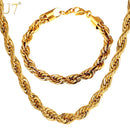 U7 Stainless Steel 9MM Twisted Rope Chain Necklace Set Wholesale Chain Necklace And Bracelet Men Jewelry Sets S840