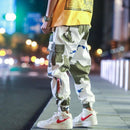 New Harajuku Cotton Multi-Pockets Style Fashion Cargo Pants Men Autumn Hip Hop Streetwear Casual Elastic Trousers Camo