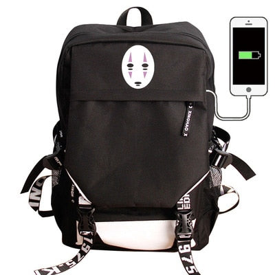 Japan Anime Tokyo Ghoul Cell at Work Attack on Titan Gintama Natsume Yuujinchou Monokuma USB Charging Laptop Backpack School Bag