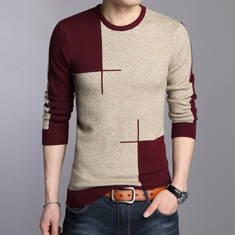 Liseaven Men Casual Pullover Sweater Fashion O Neck Knitwear Long Sleeve Male Pullovers