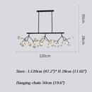 Modern LED New Creative Lights Firfly Black /Gold Rectangle Pendant Lamp For Dinning Room Kitchen