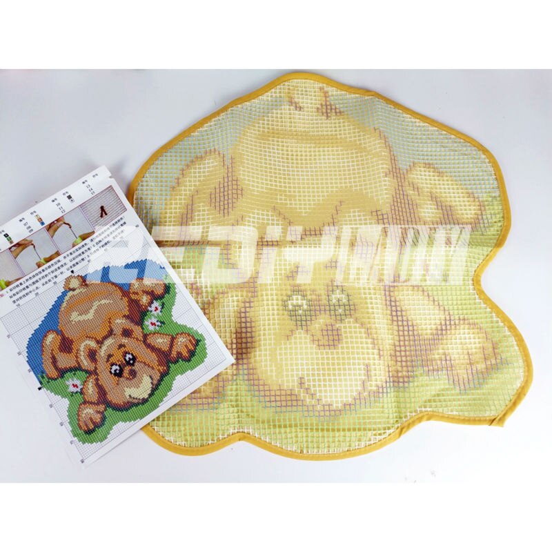 New Latch Hook Rug Kits DIY Handarbeit Unfertige Häkelteppich Garn Kissen Matte Stickerei Teppich Teppich Ted und Hund Wohnkultur