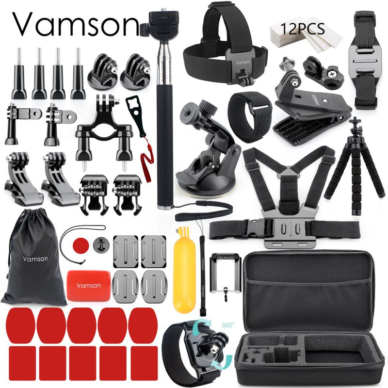 Vamson para Gopro 10 9 Juego de accesorios para go pro hero 9 8 7 6 5 kit de montaje para Insta para DJI Osmo Action para yi 4k para eken VS84