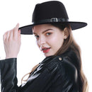 WELROG, sombreros Fedora negros y rojos para mujer, sombreros de fieltro de lana de imitación, sombrero de fieltro de Panamá, sombreros de invierno para hombre, sombreros de Jazz, sombrero Trilby para mujer