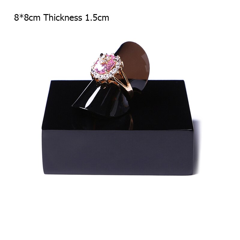 Square Solid Acrylic Display Stand Cabinet Shop Retail Jewellery Watch Art Counter Display Riser Block Clear Black Frosted White