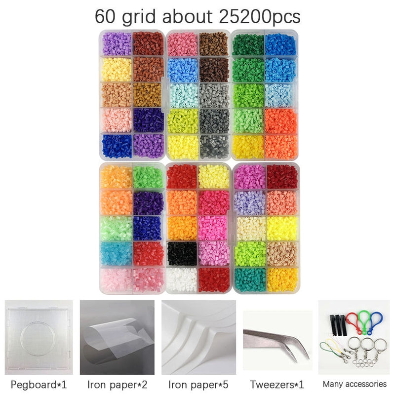 2,6 mm Mini Hama Perlen 80 Farben Kits Perler PUPUKOU Perlen Werkzeug und Vorlage Bildung Spielzeug Sicherung Perlen Puzzle 3D für Kinder