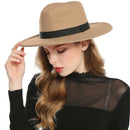 WELROG, sombreros Fedora negros y rojos para mujer, sombreros de fieltro de lana de imitación, sombrero de fieltro de Panamá, sombreros de invierno para hombre, sombreros de Jazz, sombrero Trilby para mujer
