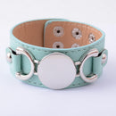 Rainbery  Monogram Leather Bracelet Fashion Jewelry Pulseras 3 Row Multicolor Leather Cuff Bracelet For Women Men