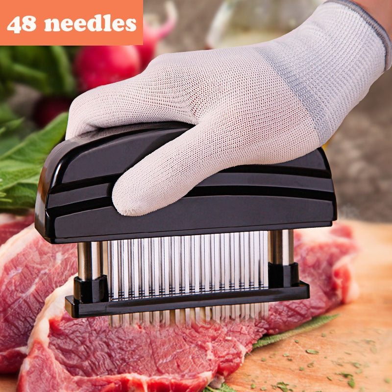 Professional Meat Tenderizer 48pcs Stainless Steel Needles Steak Meat Tender Kitchen Cooking Tools for Meat Hammer