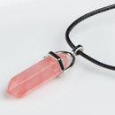 LFPU Natural Stone Pendant Bullet Shape Healing Point Crystal Stone Pendant Necklace Women Jewelry