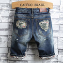 Männer Loch Denim Shorts 2022 Sommer Neue Mode Lässig Slim Fit Zerrissene Retro Kurze Jeans Männliche Marke