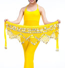 Günstige Dancewear Frauen Praxis Kleidung Dreieck Hüfttuch Bunte Strass verstellbare Passform 300 Goldmünzen Bauchtanz