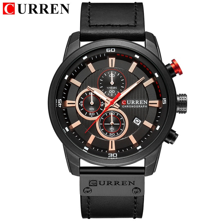 Relojes de cuarzo para hombre con correa de cuero de moda CURREN de lujo de marca superior, relojes de pulsera informales con fecha de negocios para hombre, reloj Montre Homme