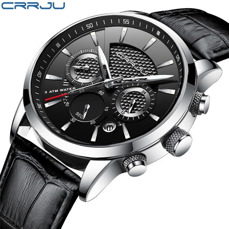 CRRJU Neue Mode Sport Quarz Uhren Männer Luxus Business Leder Uhr Wasserdichte Armbanduhren Männliche Uhr Relogio Masculino