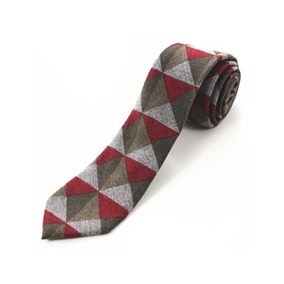 JEMYGINS Original de algodón de alta calidad 2,4 ''flaco a cuadros sólido Cachemira corbata de lana hombres corbata para reunión de trabajo juvenil